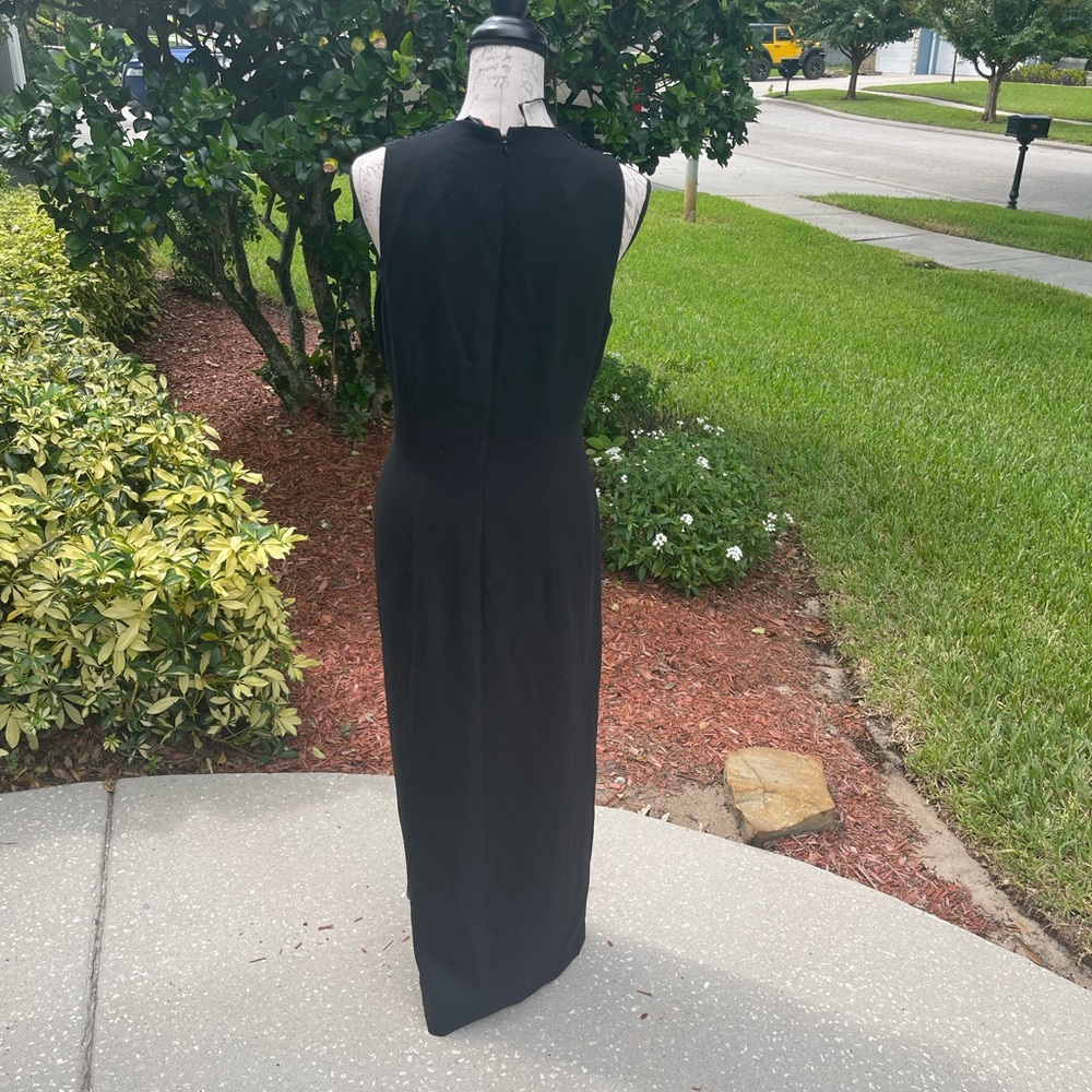 Vintage Black Beaded Formal Dress by Liz Claiborne size 12 - Picture 10 of 16